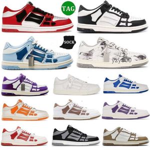 Casual Fashion Shoes Skelet Bones Runner Top Low Skelet Skeleton Skeletons kvinnor män svart vit hi läder lyxiga sneakers spets s amirliness ami amiiris amirirs vpon