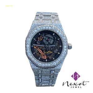 Iced Out High Quality Moissanite Diamond Men Watch Luxury Gold Silver Original Hip Hop Men Moissanite Diamond Wrist watch