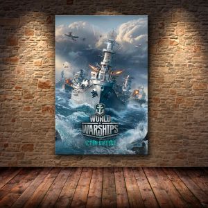 Calligrafia World of Warship Bellissimo poster anime Stampa Wall Art Canvas Painting per soggiorno Home Decor Poster e stampe di giochi