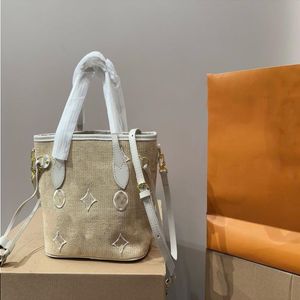 24SS Women's Luxury Designer Resort Series Straw Shopping Bag Women's Handbag Shoulder Bag Crossbody Bag Shopping Bag Makeup Qqst