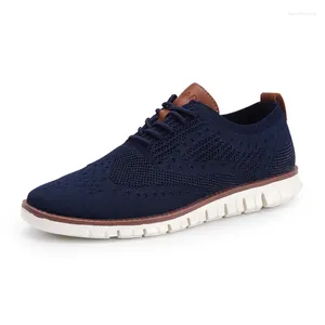 Casual Shoes Men's Summer Lace Up Lightweight British Dress Footwear Fashion Hollow Breattable Sticked Mesh Flats 2024