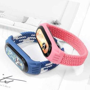 Bandas de relógio adequadas para mi band 7 6 5 4 3 NFC pulseira de substituição de nylon Correa Mi band 4 5 6 7 240323