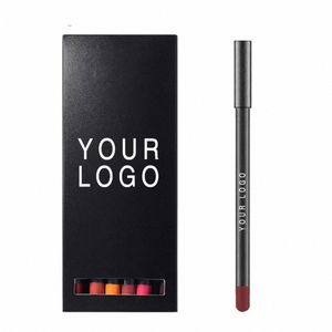 12-color Private Label Lip Liner Set Custom Bulk 12 Lipstick Pens Waterproof Pen Nude Lipliner Matte Lg-lasting Pigment Makeup B2Wo#