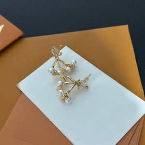 Ohrringe Schmuck mit Perlen, Goldohrstecker Designer-Ohrstecker, lsvn Boutique-Schmuck