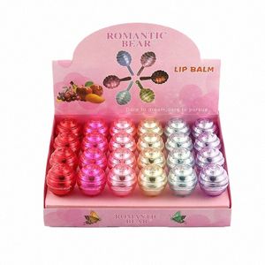 wholesale 24 pezzi INS HOT Lip Blam carino forma lecca-lecca idratante naturale bambini ragazze balsamo per labbra idratante labbra cura Bulk 70ZY #