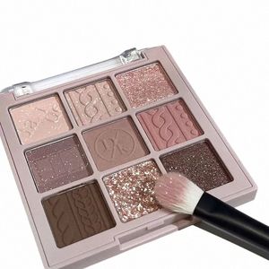 9-Farben-Lidschatten-Palette Glitter Pearly Lidschatten-Palette Nude Lg Lasting Korean Charming Eyes Make-up-Palette Kosmetik X4Ev #