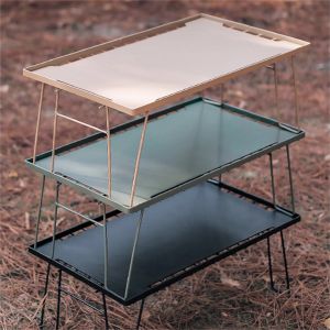 Mat Table Top Board Stable Tabletop Solid Steel Desk Table Top Countertop for Camping Steel Table Top Grid Table Cover for BBQ
