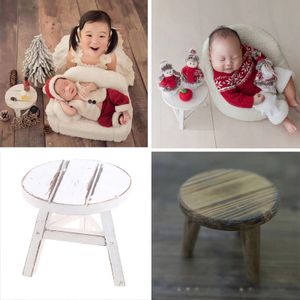Born Pography Props Mini Wood Desk Tea Tables Baby Po Posing Wood Prop Foto Shooting Accessories 240319