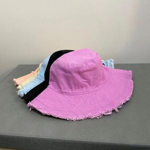 ベレットファッション女性綿バケツ帽子女性夏の日焼け止め漁師キャップアウトドアビーチサンハット