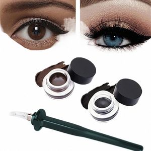 flytande eyeliner lätt att färga LG varaktiga eyeliner gel återanvändbar silice eyeliner borste nybörjare mjuk ögonskugga makeup kosmetisk e3bu#