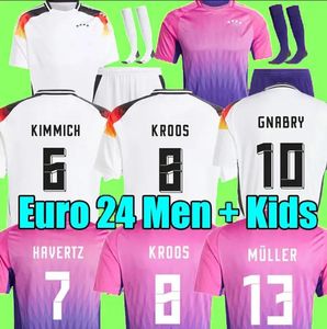 2024 Alemanha Euro Cup Futebol Jerseys Hummels Gnabry 24 25 Kroos Werner Draxler Reus Muller Gotze Homens Camisas de Futebol Crianças Kits Fãs Jogador Versão Home Away Tamanho S-2XL