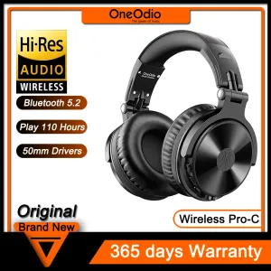 Headphones Oneodio ProC Wireless Headphones with 50mm Neodymium Drivers 110Hrs Playing Time BT 5.2 Foldable Deep Bass Stereo Headset