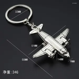 Keychains Creative Aviation Aircraft Keychain Car Metal Key Ring Man och Female Chain Business Small Gifts