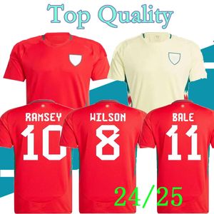 2024 Walii piłkarski Bale Wilson Allen Ramsey Mens 24 25 Fan Rodon Vokes Home Football Shirt krótkie mundury dla dorosłych