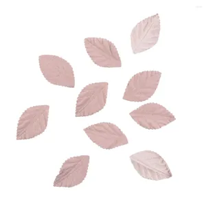 Decorative Flowers 10 Pieces Of Microfiber Fake Plant Leaves Embossed Rose DIY Accessories Materials Simulated Plants Artificial Decorations