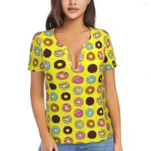 Abiti da uomo A1829 T-shirt Summer Dreamy Donut Tee Shirt Colorata stampa di cibo Y2K Cool T-shirt Sexy Casual Personalizzata Fai da te Abiti oversize