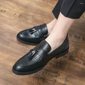 Designer 766 Shoes Casual Men's Pointed Black with Brown Patchwork Dress Oxford Moccasins Wedding Prom Sapato Social Masculino