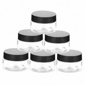 30pcs 30g Plastic Cosmetics Jar With Black Lid Transparent Sample Bottles Nail Art Bead Storage Ctainer for Eyeshadow Lip Balm w5n2#