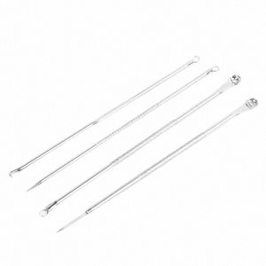 4pcs/set Blackhead Removal Needles Black Dots Cleaner Stainl Steel Spot Extractor Acne Treatment Needle Face Clean Care Tool s9ee#