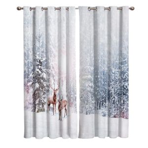 Cortinas neve inverno natal amor feliz cortinas para janela tratamento cortinas de janela para sala estar quarto