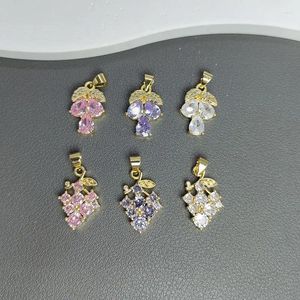 Pendant Necklaces Fashion Crystal Zircon Grape Pendants Jewelry Making 18k Gold Plated Charms For Necklace Earrings Bracelet Accessories