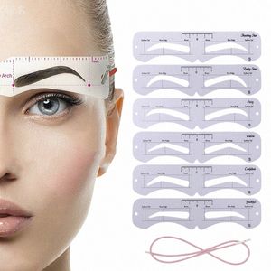 6 Styl Fixable Brwi Stencil Szybołka Szablon Smablowanie wielokrotnego użytku Make Up Tools for Ey Brow Stamp Cosmetic W8UU#