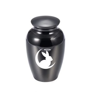 Products Christmas Gift Human 45x70mm Lovely Custom Jewelry Pet Souvenirs Aluminum Alloy Funeral Urn for Ashes Rabbit and Moon