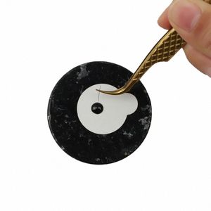 tdance 10 pezzi Eyel Extensi Round Black Jade Ste Holder L Colla adesiva Pallet Pad Innesto False Les Makeup Tool 850n #