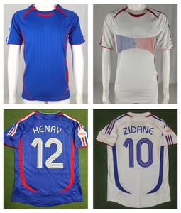 2006 Retro Soccer Jerseys France World Cup Final Football Team Uniform Zidane Henry Soccer Jerseys Classic Team Jersey Away Football Shirt