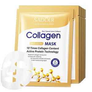 10st anti-rynka kollagen ansiktsmask fuktgivande anti-aging reparation ljusna hudvård ansiktsark mask ansiktsmasker hudvård o9yd#