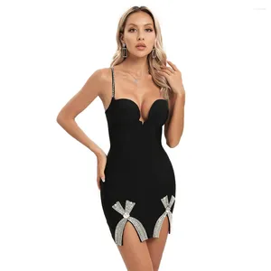 Abiti da festa Mini vestito sexy dalla fasciatura del cocktail della celebrità del boutique della cinghia di spaghetti multicolore delle donne all'ingrosso della fabbrica