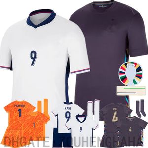 İngiltere Futbol Forması Bellingham Rashford Kane 2024 Euro Kupa Camisetas Çocuk Kiti Milli Takım Evde Oyuncu Versiyonu Futbol Gömlek Sterling Grealish Mount