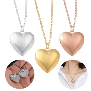 Pendant Necklaces 2PCS For Women Heart Shaped Jewelry Gift DIY Necklace Po Frames Picture Locket