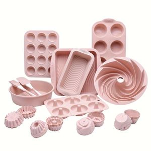 33 peças, conjunto de panelas, forma de bolo, molde de rosquinha, 24 xícaras de muffin, espátula de silicone, escova de óleo e muito mais, ferramentas de cozimento, gadgets, acessórios de cozinha