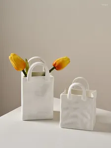 Vasen, Keramikvase, kreativ, leicht, luxuriös, Handtaschen, modern, minimalistisch, Wohnzimmer, Blume, Heimdekoration, Ornamente