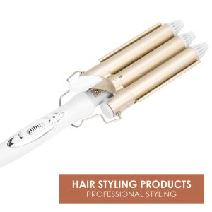 Ferri da stiro Strumenti professionali per capelli Ferro arricciacapelli Ceramica Triple Barrel Hair Styler Bigodini Elettrico Arricciacapelli Waver Strumento per lo styling