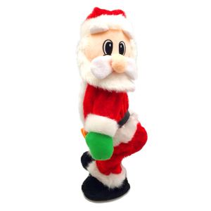 Caixas Musical Electric Singing Dancing Santa Clause Doll Hip Shake Figura Presentes de Natal Prop Acessórios para Presentes de Presentes de Crianças