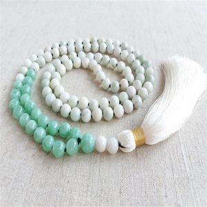 Pendants 8mm Jade 108 Beads Handmade Tassel Necklace Bracelet Fashion Spiritual Seekers Couples Prayer Teenagers Healing