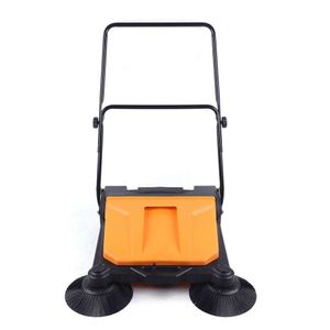 Hand Floor 26 Inch 15L Walk-behind Outdoor and Indoor Carpet Hand-push Sweeper Foldable Manual Industrial Push Cleaner for Street Garden Warehouse Sweeping