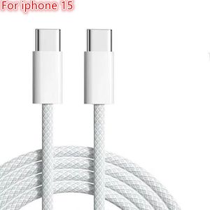 60W PD -kablar för iPhone 15 Fast Charging 1M 3ft USB C för att typ C flätad kabel Apple laddningskabel Snabb iPhone -laddningsdata Kabel iPhone 15 Plus Pro Max 838DD