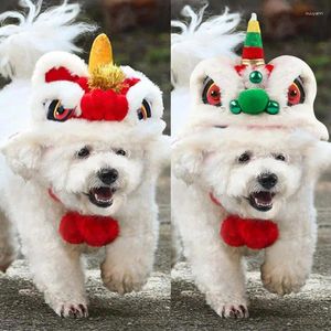 Одежда для собак, китайская шляпа для танца льва, весенний фестиваль, праздник для домашних животных, многофункциональная зимняя свадьба, Хэллоуин