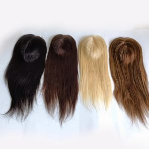 Toppers à mão por atacado Made 100% Raw Remy Brasilian Human Hair Topper para mulheres com cabelo de cabelo ralador cabelos grisalhos