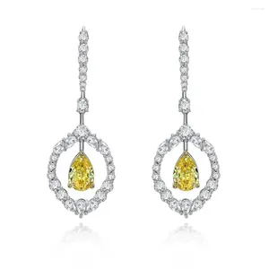 Dangle Earrings Shipei Jewelry 2024 3-carat Pear Shaped High Carbon Diamond Ear Hook S925 Silver 8 12 Water Droplet