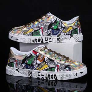 Stivali in graffiti stampato stampato sneaker skate superstar sneakers da donna taglia 3646 classici scarpe glitter basse scarpe da guscio da gusci uomini uomini