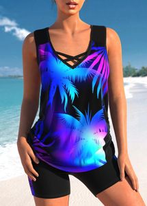 Summer Basic High Quality Tankini Swimming Costume Bikini Push Up Beach Two Piece Set S6XL 240322