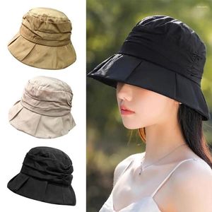 Berets Foldable Fisherman Caps Fashion Breathable Sun Protection Sunscreen Hat Bucket Hats Women
