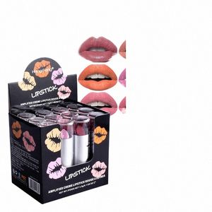 12PCS Lip Stick Kolor zmieniający krem ​​nawilżający do suchej pękniętej szminki Ekstrakt owoców Organiczny dla kobiet hurtowych v3do#
