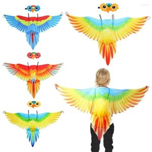 Kleidung Sets Geschenk mit Kopfbedeckung Karneval Leistung Kinder Papagei Flügel Umhang Prop Kostüm Vogel Cape