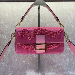 Shoulder Bags Anniversary Capsule New Product High Grade Beaded Embroidery Womens Bag Light Luxury Fashion Versatile One Crossbody Handbag