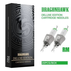 100% Original Dragonhawk Permanent Makeup Needles RM Tattoo Cartridge with Silicone Case 20pcsbox Tattoo Cartridge Needle 240322